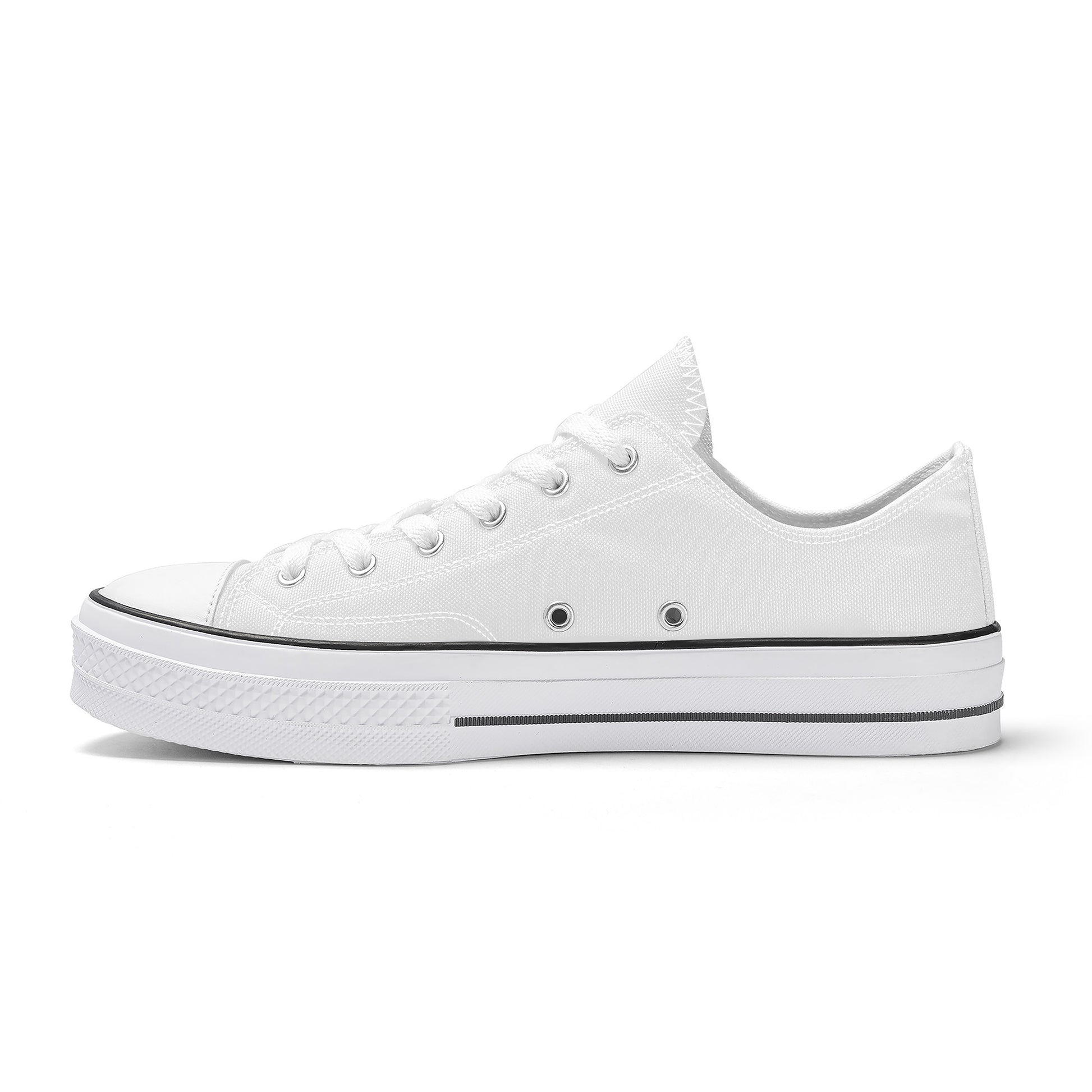 Custom Low Top Canvas Shoes -White Classic Colloid Colors  