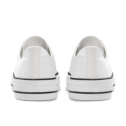 Custom Low Top Canvas Shoes -White Classic Colloid Colors 