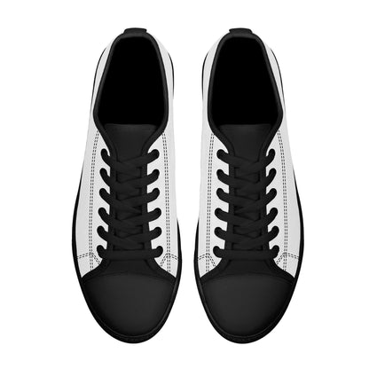 Custom Low Top Canvas Shoes - Black D24 Colloid Colors 